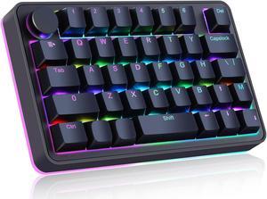 Koolertron Single-Handed Macro Mechanical Keyboard, RGB LED Backlit Portable Mini One-Handed Mechanical Gaming Keypad 39 Fully Programmable Keys (39 Keyboard Black)