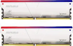 V-Color DDR5 XSky ROG Certified 32GB(16GBx2) 6600MHz 2Gx8 CL32-39-39-102 1.4V SK Hynix IC RGB Gaming Desktop Upgrade RAM Memory Module - Silver (RTMXSL1666832SWK)