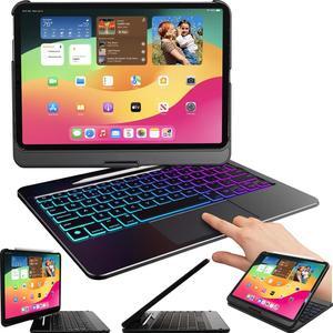 Snugg iPad Pro 12.9 Case with Keyboard (2022 6th Gen/2021 5th Gen) / iPad Air 13 Inch Case Keyboard - Backlit Keyboard iPad Pro 12.9-360 Degree Rotatable Keyboard - Black