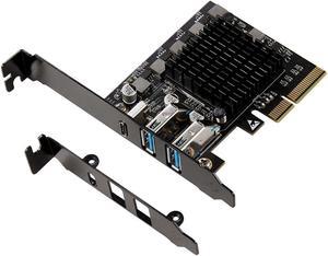 2 Port USB Type A 3.2 and Single Port USB-C 3.2 Gen 2x2 PCI-e Gen 3 x4 Expansion Card