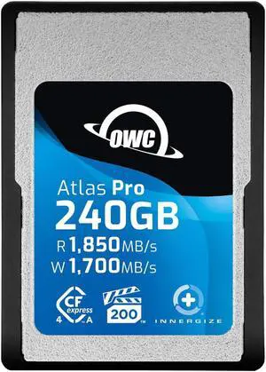 OWC 240GB Atlas Pro High Performance Cfexpress 4.0 Type A Memory Card Professional Grade, up to 1850MB/s Read and 1700MB/s Write Speed