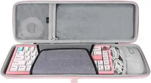 Geekria 65% Keyboard and Mouse Combo Case, Hard Shell Travel Carrying Bag for 68 Keys Compact Keyboard, Compatible with YUNZII AL66, RK Royal KLUDGE R65