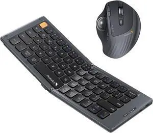 ProtoArc EM01 NL Trackball Mouse with XK04 Foldable Compact Keyboard Gray
