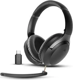Avantalk Aria Pro 3 - Bluetooth 5.3 LE Audio Headphones with Low Latency, Detachable Noise-Canceling Mic & USB-C Dongle, Plug & Play - Ideal Wireless Headset for Gaming, Calls & Music