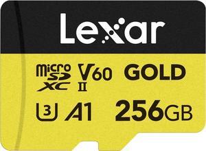 Lexar 256GB Professional Gold Micro SD Card, UHS-II, C10, U3, V60, A1, Full HD, 4K, Up to 280/180 MB/s microSDXC Memory Card, for Drones, Action Cameras, Portable Gaming Devices (LMSGOLD256G-BNNNG) Lexar 256GB Professional Gold Micro SD Card, UHS-II, C10, U3, V60, A1, Full HD, 4K, Up to 280/180 MB/s microSDXC Memory Card, for Drones, Action Cameras, Portable Gaming Devices (LMSGOLD256G-BNNNG)