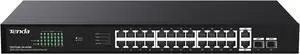 Tenda TEG1128P 24 Port Gigabit PoE Switch, with 24 Port PoE+@410W, 2 uplink gigabit RJ45 Ports and 2 SFP Ports, One-Key Change Working Modes of Standard, VLAN, Priority and Extend