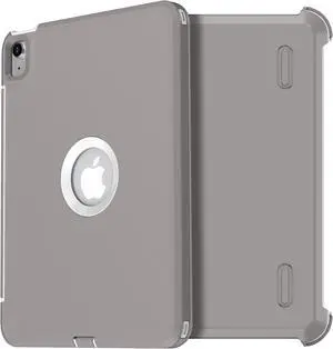 AICase for iPad Air 4/iPad Air 5 Case 2020/2022,New iPad Air 10.9 Cases Heavy Duty Rugged Shockproof Triple Layer Defense for iPad Air 4th/5th Generation 2020/2022(Gray+White)