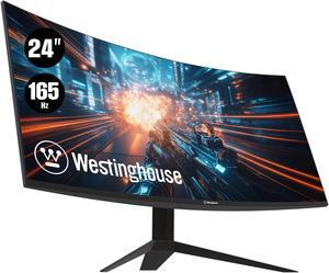 Westinghouse 24 Inch Curved Full HD Gaming Monitor, 165Hz, AMD FreeSync Support, Low Motion Blur, 1500R Curve, 1920 x 1080, for PC Games with Built in Speakers, DisplayPort, HDMI