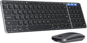 Wireless Bluetooth Keyboard and Mouse for Mac, Multi-Device Rechargeable Slim Keyboard and Mouse Stainless Steel Full Size, Compatible with MacBook Pro/Air, iPad, iMac - Blue Connect Button