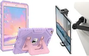 Fintie Rugged Heavy Duty Shockproof for iPad 9th/8th/7th Gen 10.2 Inch and 360deg Rotating Car Headrest Tablet Holder