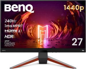 BenQ MOBIUZ EX270QM 27" 1ms 240Hz QHD Gaming Monitor, IPS, HDRi Technology, DisplayHDR 600, AMD FreeSync Premium Pro, 98% DCI-P3, 2.1ch Built-in Speakers, HDMI 2.1, Eye-Care, Bezel-Less