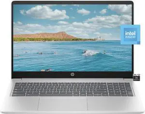 HP Chromebook Laptop Student Business (2023 Model), 15.6" HD Display, Quad-Core Intel N200 Processor (Upto 3.7GHz), 8GB RAM, 64GB eMMC, HD Webcam,WiFi, UHD Graphics, Chrome OS+HubxcelAccessory