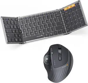 ProtoArc XK01 Foldable Bluetooth Keyboard and EM01 NL Wireless Trackball Mouse