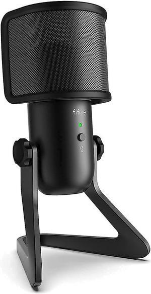 FIFINE USB Podcast Microphone with Pop Filter for Recording Streaming on PC and Mac (K678+U1)