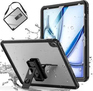 AICase for iPad Air 13 Inch Waterproof Case M2 2024 6 Generation [6th Gen], [Built-in Screen Protector&Stand] Full-Body Rugged Shockproof Protective Cover for iPad Air 13" Case 2024/3rd Gen 2018