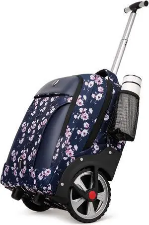 GOTECH Rolling Backpack,Waterproof Backpack with Wheels for Business and Travel Commuter, Carry on Backpack with Laptop Compartment, Fit 17 Inch Laptop, Wheeled Backpack for Adults