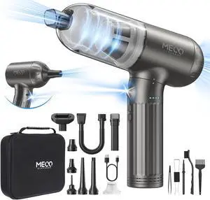 MECO ELEVERDE 18000Pa High Power Handheld Vacuum Cordless, 4 in 1 Compressed Air Duster/Air Blower with Brushless Motor, Mini Vacuum Cleaner for Car Home Office Grey