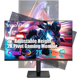 InnoView 27" 2K 2560 * 1440p PC Gaming Monitor 180Hz Refresh Rate, 1ms Response Time, 99% sRGB Color, AMD FreeSync/VA Display/HDMI/DisplayPort for Gaming & Editing
