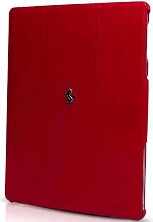 Ipad Red Grain Leather Folio Case