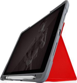 STM Dux Plus Duo for iPad Case 9th/8th/7th Gen 10.2-inch ipad case - Maximum Drop Protection and Clear Back, Apple Pencil Storage or Logitech Crayon with Magnetic Battery Saving On/Off Cover- Red