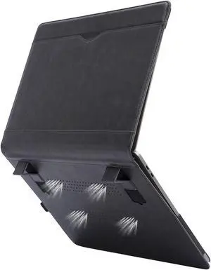 TYTX Compatible with MacBook Air 15 inch Case 2023 2024 Release M3 A3114 M2 A2941 with Liquid Retina Display & Touch ID Laptop Sleeve Protective Folio Book Cover with Vents (Black)