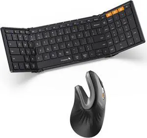 ProtoArc Foldable Bluetooth Keyboard and Bluetooth Ergo Mouse Gray