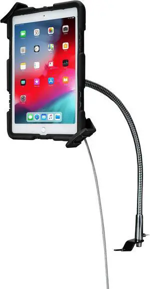 Gooseneck Car Mount - CTA Quick-Release Security Gooseneck Car Mount for iPad 10th Gen 10.9" - iPad 7/8/9 Gen 10.2"- Surface Pro 4 - Surface Go 3 - Surface X - Galaxy Tab S3 & More - Black (PAD-QGSCT)