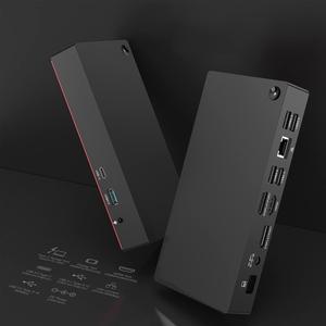 Universal USB-C Dock 13 in 1 USB C Laptop Docking Station for ThinkPad,MacBook,etc Type C Dock with Triple 4K@60Hz,2 DP,HDMI,100W Charging,1000M Ethernet,USB3.0,USB C, 4 USB 2.0,3.5mm Audio Jack,DC