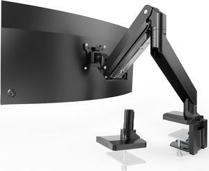 Heavy Duty Monitor Arm for Ultrawide Screens up to 49 inch and 39.6lbs, Premium Aluminum Single Desk Mount Stand with Gas Spring, VESA 75x75/100x100