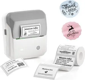 NIIMBOT B31 Label Maker, Portable Label Printer for Small Business, Support 0.78"-3" Label Width, for Barcode Address Logo Tag, Thermal Sticker Maker Compatible with Smartphones & PC, Grey White