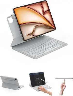 EIP Maglight Keyboard Case for iPad Pro 11" 4th~1st, iPad Air M3/M2/5th/4th, Thin & Light with Patented Stylus Shortcuts (iPad Air M3/M2/5/4 & Pro 11" 1-4th)
