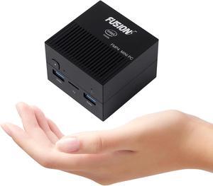 Fusion5 FMP4 Mini PC Windows 11 - Quad Core Mini Computer, 128GB Storage and 8GB RAM - Small & Portable Desktop Computer with Dual Band WiFi, Bluetooth, HDMI, USB 3.0, Micro SD Card Slot