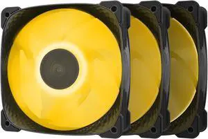 Geometric Future Squama 3805 RGB PWM Fan - Black - 120 x 38mm - 3 Pack - High Performance - Ball Bearing- PWM - (GEO-S3805B-3)