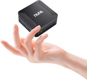 RUPA Mini Pc Windows 11, N100 Mini PC 12GB DDR5 RAM 512GB 2.5''SSD, Micro PC Support 4K HDR 10+ Triple Display, WiFi6, BT5.2, USB3.0, Gigabit Ethernet Mini Computer for Home/Office Black