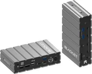 Blackjet RX-4 Raiden Thunderbolt 4 Docking Station 17 Ports, USB-C, USB-A, RJ45, HDMI, DisplayPort, Audio, SD, microSD, USB4, Thunderbolt Share, Mac mini M4,MacBook Air, Space Gray, Apple, Gamer, Pro