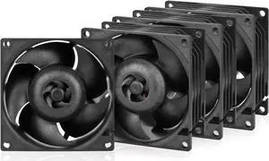 ARCTIC S8038-10K (4 Pieces) - Fan, 80x80x38 mm, 500-10000 RPM, PWM Regulated, 4-pin Connector, 12 V DC, Black