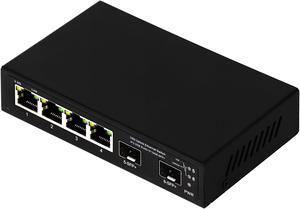 6 Port 2.5G Unmanaged Network Switch 4x2.5GBase-T Ports 2x10G SFP+ Fiber Switch 60Gbps Bandwidth Desktop/Wall Mount Compatible with 100/1000/2500Mbps (6port| 4x2.5G + 2x10G SFP+)