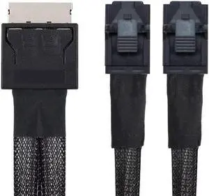 xiwai OCuLink PCIe PCI-Express SFF-8611 8X 8-Lane to Dual SFF-8643 HD 4X SSD Data Active Cable 50cm
