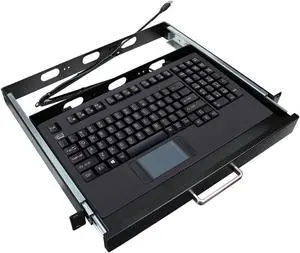 Adesso AKB-425UB-MRP 1U Rackmount Drawer with USB Touchpad Keyboard Which Designed for Server Rack or Cabinet,19 x 1.75 Inch