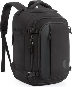 BAGSMART Travel Backpack Carry on Flight Approved, 28L Lightweight Backpack Fits 17.3 Inch Laptop for Men Women, Water Resistant Personal Item Travel Bag with USB Charging Port, Black