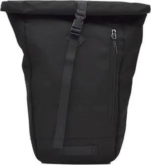 Nupouch Black Rolltop Backpack - 15x10x3.5 In Adventure-Ready Roll Top Backpacks in Water-Resistant Polyester, 7.5 Liter Capacity Roll Up Backpack with Tablet Sleeve, Back Zipper, and External Pocket