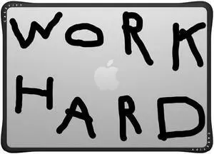 CASETiFY Impact MacBook Air 13" (2022&2024) Case [Enhanced Protective Corner Design/Ventilation Cutouts/Anti-Slip Grip] - Work Hard Black - Clear Black