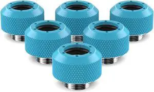 PrimoChill 1/2in. Rigid RevolverSX Series Fitting - 6 Pack - Sky Blue