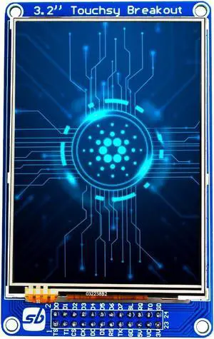 Touchsy 3.2inch LCD Display Breakout Board, 3.2" SPI Interface 240x320 Resolution Touch Screen Display PCB Board (Resistive Touch)