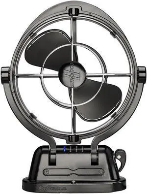 SEEKR Sirocco II(tm) Fan from by Caframo. 12V/24V Auto-Sensing DC, Omnidirectional Low-Power Draw Fan for Boats and RVs. Hardwire Installation Required. Made in Canada. Black.