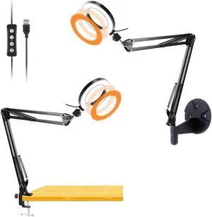 Acetaken Desk & Wall Ring Light Kit - 6'' USB Ring Light with Mount Stand for YouTube, Task, Craft, Architect, Drafting, Repair