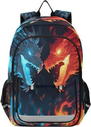 ALAZA Ice & Fire Dragons Laptop Backpack Purse for Women Men Travel Bag Casual Daypack with Compartment & Multiple Pockets