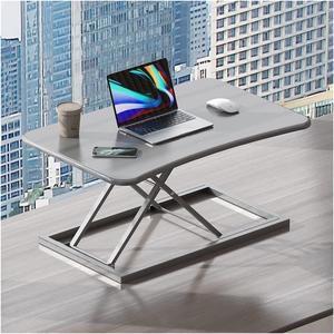 akcky Small Single 28 inch Scissors Monitor Riser Height Adjustable Standing Desk Converter for Use in Laptops and Single Monitor Use in Home Offices (Silver)