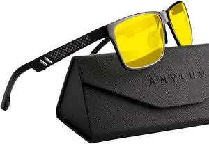 ANYLUV Night Vision Glasses for Driving: Night Vision Glasses for Men Al-Mg Metal Anti Glare Night Driving Glasses