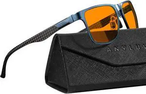 ANYLUV Blue Light Blocking Glasses Men Computer Gaming Glasses Lightweight Al-Mg Metal Anti Eyestrain Eye Protection